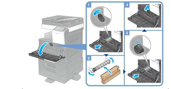 柯尼卡美能达bizhub227复印机碳粉更换图解